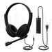 USB-headsets U17D USB-headset met microfoon, 3 m, ruisonderdrukkend, stereo, voor pc/laptop, USB/3,5 mm, callcenter