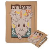 Northwest Pokemon Mink Sherpa Gooi Deken, 127 x 152 cm, Eevee in The Wild