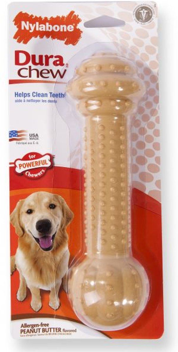 Nylabone Dura Chew Textured Bone - Pindakaassmaak - Tot 23 kg