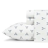 Eddie Bauer - Volledige lakens, katoenen percal beddengoedset, knapperige en coole huisdecoratie, slaapzaal essentials (Eddies Oar Blue, Full)
