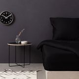 Luxe Black Satin Single Fitted Sheet, 100% Katoen, 100 x 200+30 cm, 210 Thread Count, 125 gr/m² | Machine Wasbaar op 30 °C | Zacht & Duurzaam, Twin