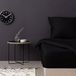 Luxe Black Satin Single Fitted Sheet, 100% Katoen, 100 x 200+30 cm, 210 Thread Count, 125 gr/m² | Machine Wasbaar op 30 °C | Zacht & Duurzaam, Twin