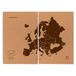 Miss Wood WOODY MAP XXL - Europa wereldkaart van kurk met Europees design, bruin, 90x120cm
