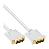 InLine 17772W DVI-D-kabel, digitale 24+1 stekker/stekker, dual link, wit/goud, 2m