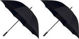 Falcone Impliva B.V. 2x Golf stormparaplus zwart windproof 130 cm