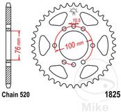 JT Sprockets JTR1825.46 46T stalen achtertandwiel