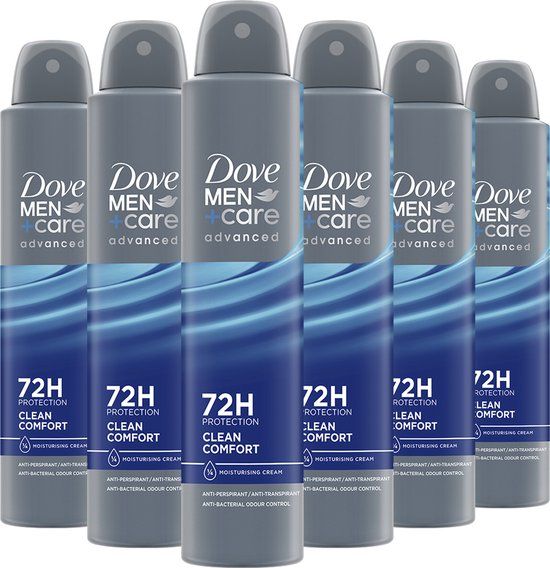 Dove Men+Care Advanced Clean Comfort Deodorant Spray - 6 x 200ml