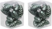 Merkloos / Sans marque Othmar Decorations 24x Dennenappel kersthangers - emerald groen - glas - 6 cm