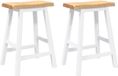 vidaXL - Barkrukken - 2 stuks - Wit - Massief Hout - Rubber
