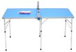 Table de tennis de table pliable - Résistant aux intempéries et réglable en hauteur - Bleu/Argent