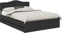 vidaXL Bedframe met lade en opslag Zwart 150 x 200 cm Ingenieurshout