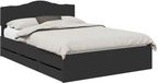 vidaXL Bedframe met lade en opslag Zwart 150 x 200 cm Ingenieurshout