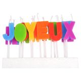 Homéa Set van 18 letterkaarsen Happy Birthday H7 cm meerkleurig