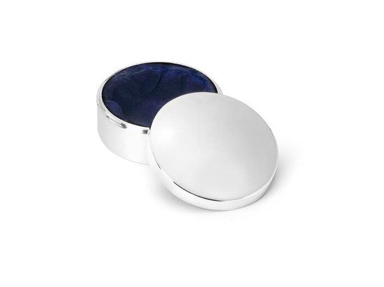 Zilverstad Tandendoosje glad rond 42mm zilver kleur