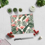 DECORITA Botanisch Patroon Tempered Glazen Snijplank 29cm × 34cm