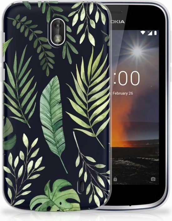 Nokia 1 TPU Case - Leaves - Green