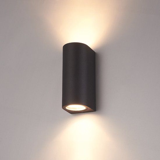 HOFTRONIC Douglas - LED Wandlamp Buiten - Up and Down Light - 2700K - Zwart - IP65 - 3 Jaar Garantie