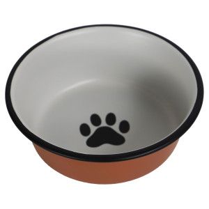 Boon RVS eetbak terracottalook voor hond en kat 20 cm