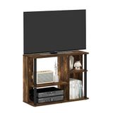 Furinno Klassieke tv-standaard, entertainmentcentrum, tv-console voor tv tot 40 inch met kunststof palen, voor woonkamer, slaapkamer, amber grenen