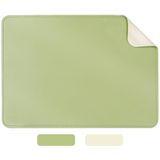 AiQInu Muismat 280 x 200 mm, PU-leer, dubbelzijdig (beige, groen)