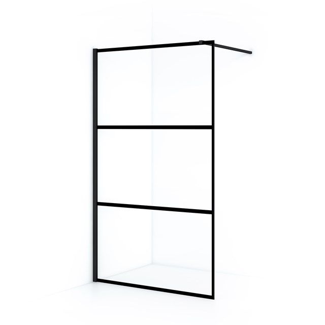 Maxaro Inloopdouche Diamond 120cm 8mm Helder Veiligheidsglas Zwart
