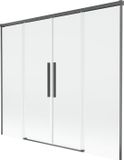 Mexen Rox paroi de douche rétractable 2 éléments 180 x 150 cm, transparent, canon brossé gris