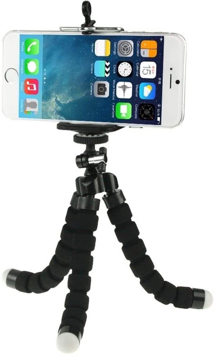 Saizi Flexible Octopus Bubble Tripod houder Stand Mount voor mobiele telefoon (Iphone 6s / 7 Samsung S8 / S7 / S6 ) / Digital Camera(zwart) / Action Camera