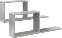 vidaXL Zwevende schappen 2 stuks Betongrijs 80 x 15 x 30 cm Bewerkt hout