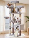 Merkloos Kattenkrabpaal 193CM met Meerdere Platforms en Grotten