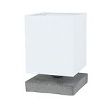 Homemania Bureaulamp Shade-vorm – bureau, nachtkastje – grijs, wit, cement, stof 21 x 13,5 x 13,5 cm