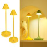 LuminexDesigns 2-Pack gele designer tafellampen met schaduw, USB-oplaadbaar, voor slaapkamer of raam