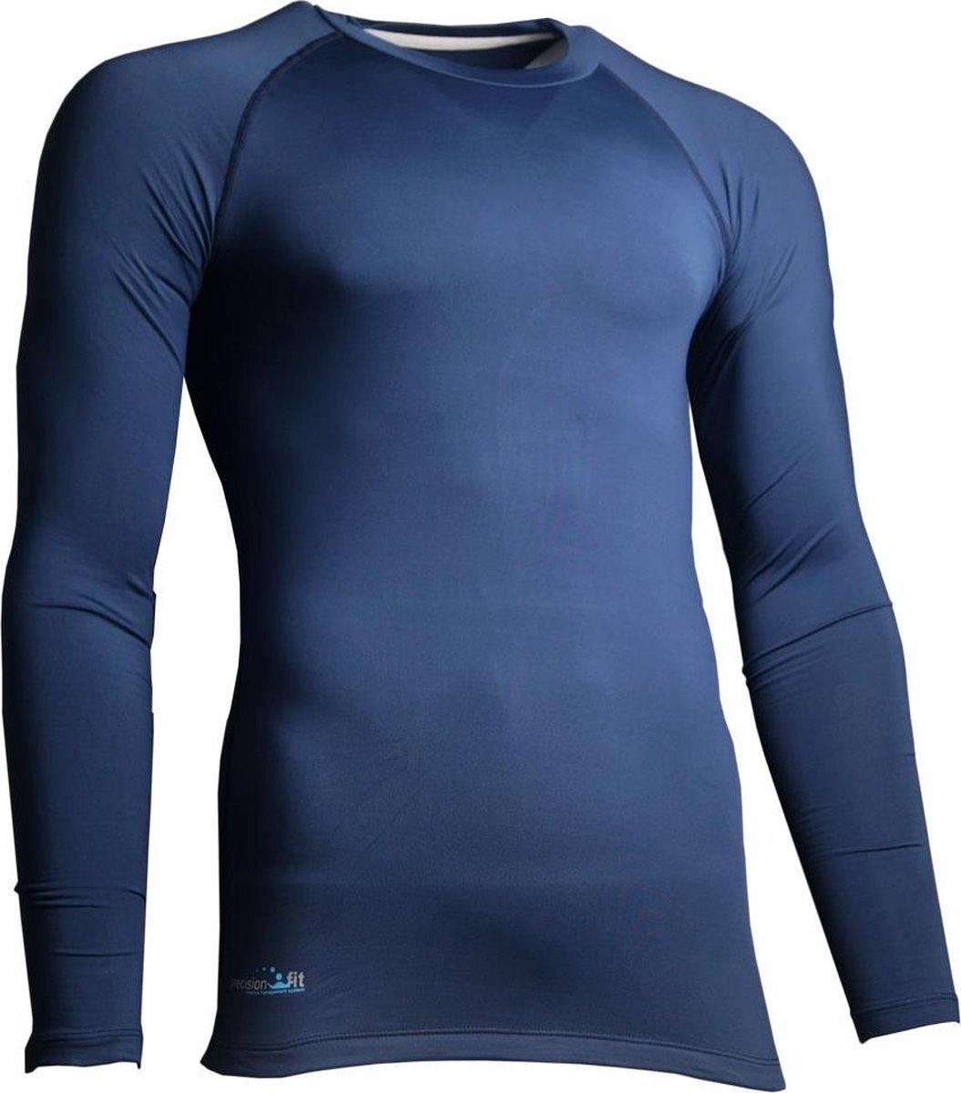 Precision thermoshirt basislaag junior polyester marineblauw