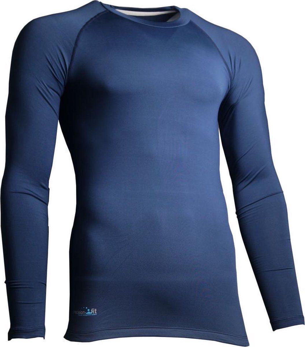 Precision thermoshirt junior marineblauw polyester