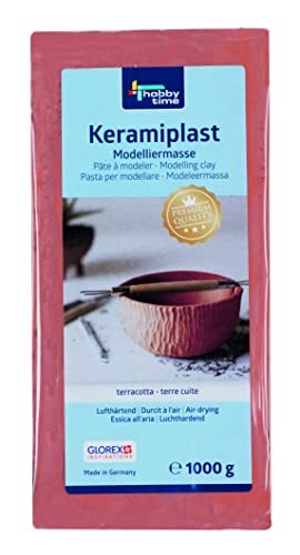 Glorex GmbH Glorex 6 8070 237 - Keramiplast, luchthardende modelleermassa, terracotta, ca. 1000 g, klaar voor gebruik en soepel, gemaakt op natuurlijke basis