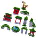 Elzusha - Set van 11 Chinese Stijl Hars Miniatuur Tuinornamenten voor Landschapsarchitectuur