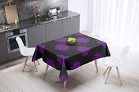 Bonamaison Tafelkleed, Anti-Mold, Sneldrogend, Waterdicht, 100% Polyester Tafellaken, Paars, zwart, 140 x 140 Cm