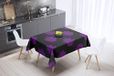 Bonamaison Tafelkleed, Anti-Mold, Sneldrogend, Waterdicht, 100% Polyester Tafellaken, Paars, zwart, 140 x 140 Cm