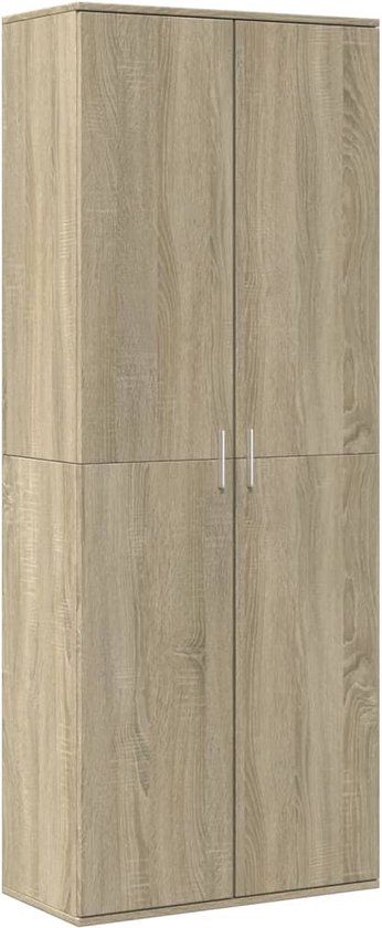 vidaXL Hoge kast 70x35x180 cm bewerkt hout sonoma eikenkleurig