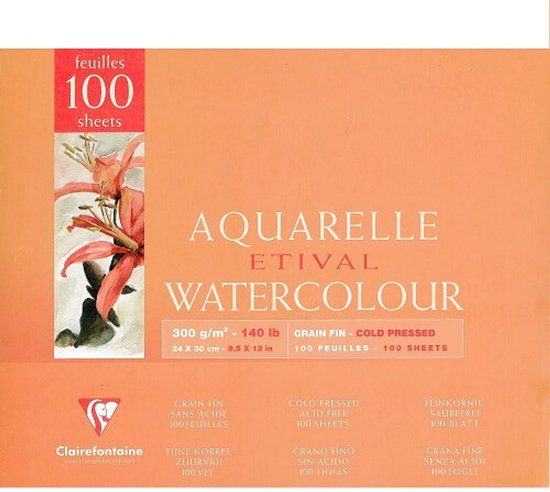 Clairefontaine Etival Grain Fin Aquarelpad 300 grams 24x30cm
