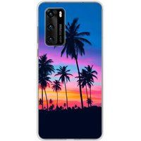 Huawei P40 Palmiers Bedrukt Siliconen Hoesje