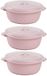 Plasticforte Magnetron opwarm schaal - 3x - met deksel/ventiel - 2 Liter - roze - kunststof - BPA vrij