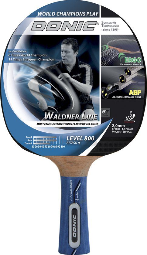 Donic Schildkröt Waldner 800 Attack Tafeltennisbat - Zwart