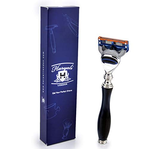 Haryali London High-End 5 Edge Razor - Gemarmerd Blauw