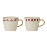 Bloomingville Jolly Mok Set van 2 Meerkleurig Steengoed 0,3 l