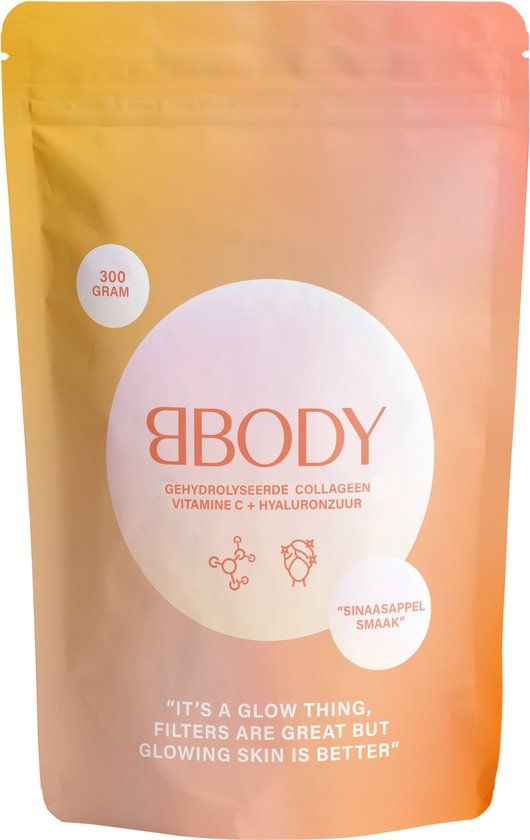 Bbody Hydrolyzed Collageen + Vitamine C + Hyaluronzuur - 300g - Sinaasappel