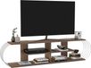 [en.casa] meuble TV Robertsfors, 180x31x42 cm, couleur noyer et chrome