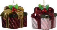 Decoris Kaemingk Cadeau glas l8b8h8 cm multi a2 kerst Decoris