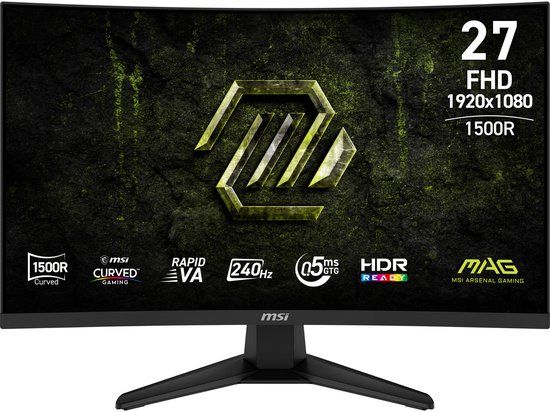 MSI MAG 275CF X24 computer monitor 68,6 cm (27\") 1920 x 1080 Pixels Full HD LCD Zwart