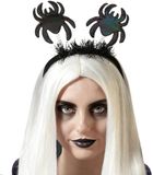 Atosa Halloween/horror verkleed diadeem/tiara - met grote spinnen - kunststof - voor dames/meisjes