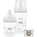 NUK Perfect Match Babyflessen & Fopspeen Set | 0-3 Maanden | 2 x Anti-Koliek Voedingsflessen (150ml, 260ml), 1 x Perfect Match Luchtverzachter | Regenboog | 3 Stuks